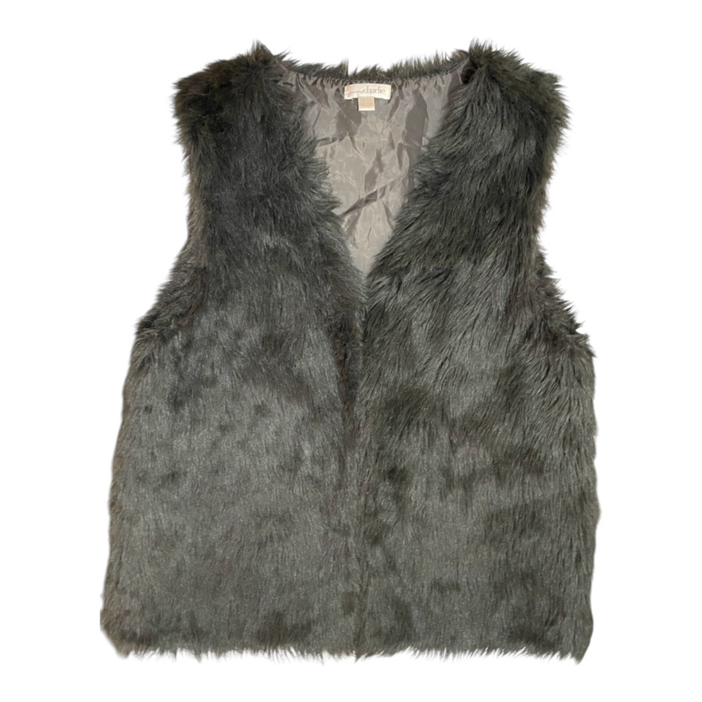 Charming Charlie faux fur vest woman’s S